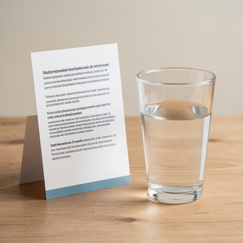 Opakowanie Velnora z kartą informacyjną i szklanką wody